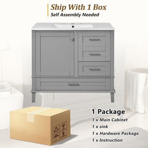 Traditional Bathroom Vanity Set With Soft Close Doors