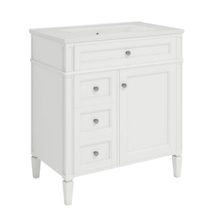 Bathroom Vanity With Medicine Cabinet, Royal Mirror Cabinet, Modern Bathroom Storage Cabinet With 2 Soft Closing Doors And 4 Drawers