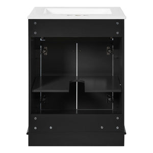 Bathroom Vanity With Integrated Sink, 2 Door Cabinet With Tip Out Drawer, Rectangular Design