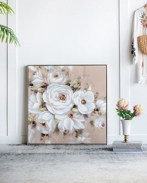 36" x 36" Square Framed Wall Art Flower Canvas Print