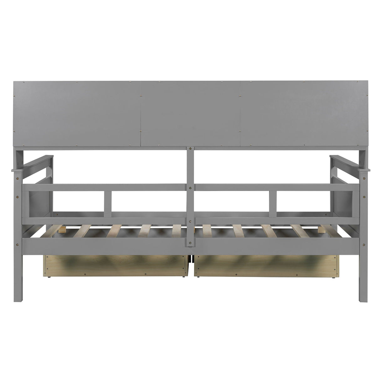 Daybed, Slat Support, With Bedside Shelves And 2 Drawers