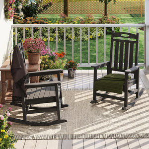 Outdoor Rocking Chair Set of 2, HDPE Patio Rocking Chair for Adults, Oversized Outdoor Rocker for Porch Garden Lawn,Grey