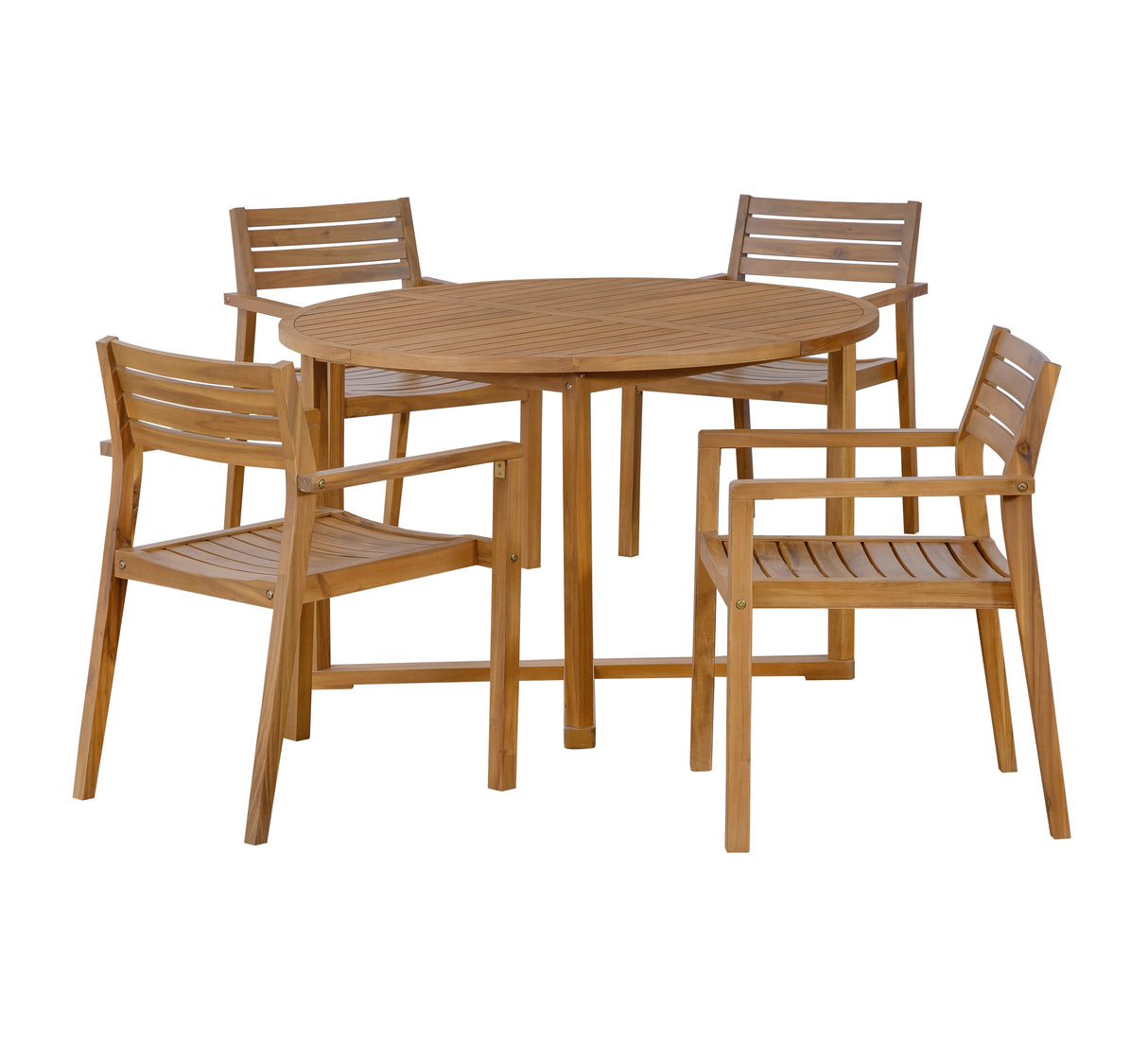 U_STYLE 5-Piece Outdoor Dining Set with Acacia Wood Chairs