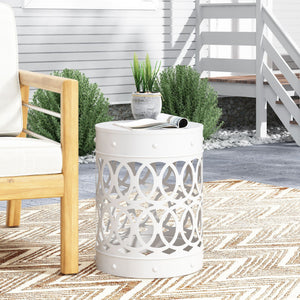 Outdoor Metal Large End Table, Modern Design