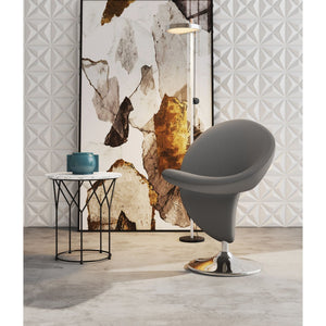 Modern Swivel Lounge Chair With Base - Gray