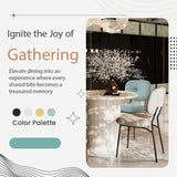 Modern 4-Person Dining Set with Bamboo & MDF Table and Fabric Chairs