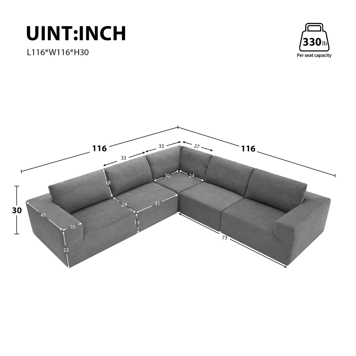 The Caitlyn Plush Modular Terrycloth Sectional
