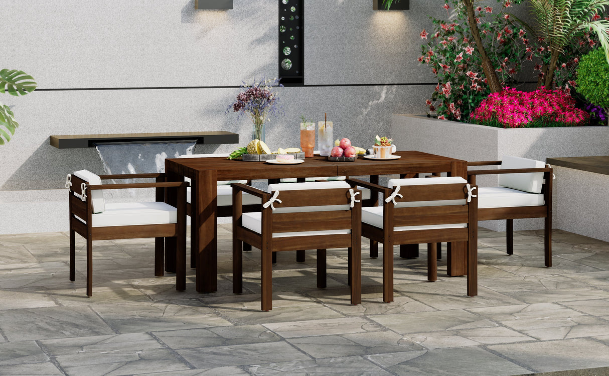TREXM 7-Piece Patio Dining Table Set for 6