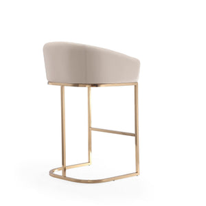 Mid-Century Modern Stool With Steel Base