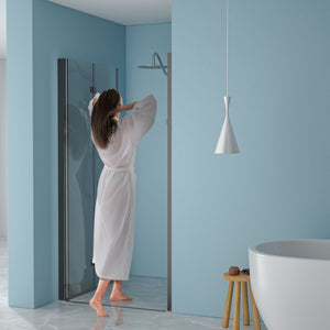 Fold Frameless Shower Door With Tempered Glass