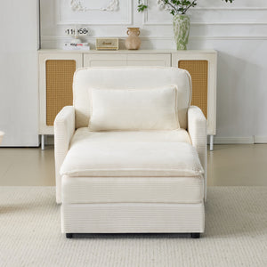 54" Plush Cloud Sofa: Modular Single + Ottoman Sofa with 22"