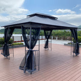 Gazebo tent with double roof & mosquito net
