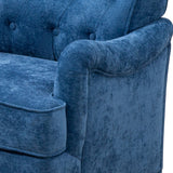 Chenille Tufted Upholstered Rolled Back Accent Chair