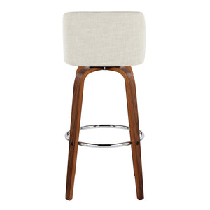 Toriano - Contemporary, Fixed Height Barstool Swivel & Round Footrest (Set of 2)
