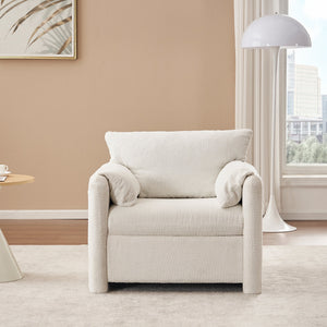 Modern Accent Chair Single Seater Ivory White