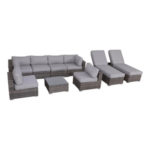 Seating Set With Cushions Handcrafted Wicker Design