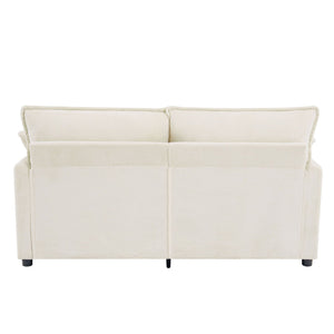 Modern Loveseat Sofa, Upholstered Couch With Side Storage Pockets