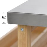 Outdoor kitchen island, rolling bar cart & storage cabinet, natural