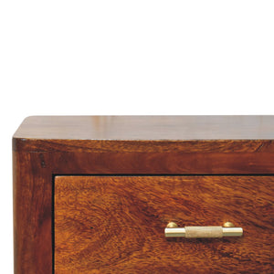 Luca Chestnut Nightstand With 3 Drawers