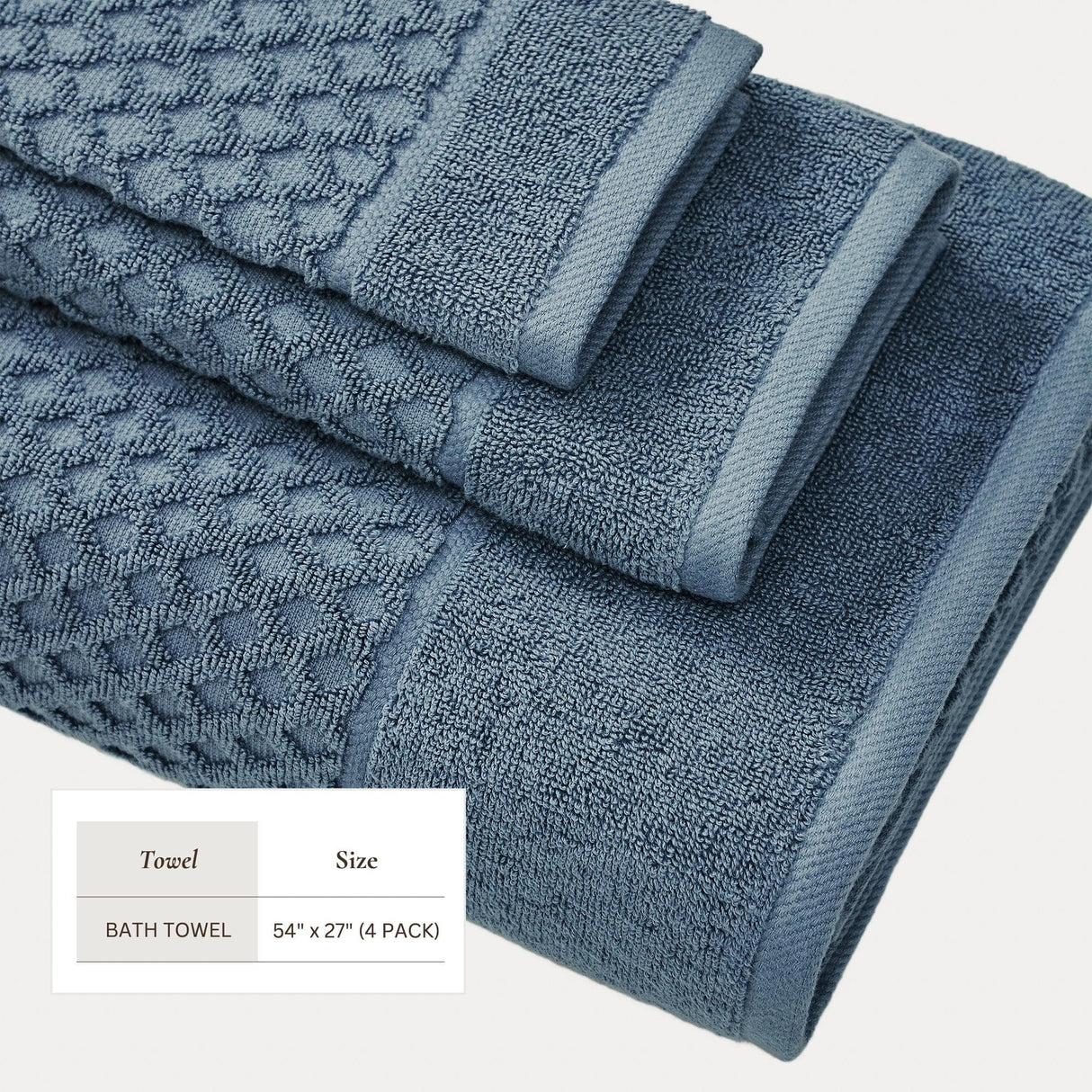 Cotton diamond waffle weave bath towel set - grayson collection