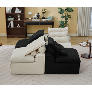 Modular Sofa No Armrests - BeigeBlack