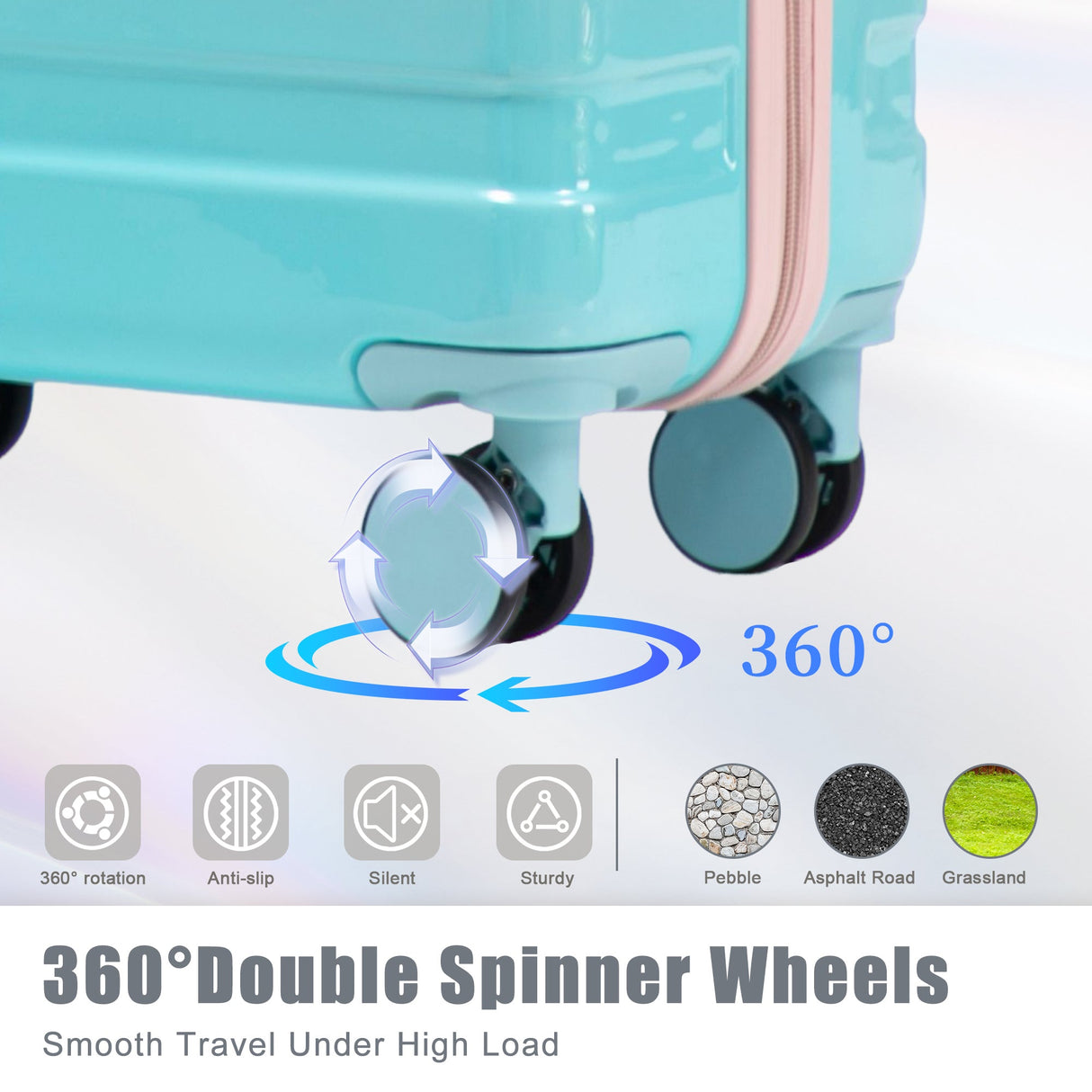 20'/24'/28' 3-Piece PC Spinner Wheel Luggage Set with Combination Lock