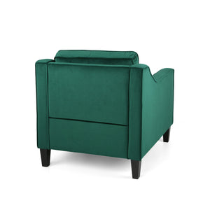 Green Velvet Upholstered Club Chair