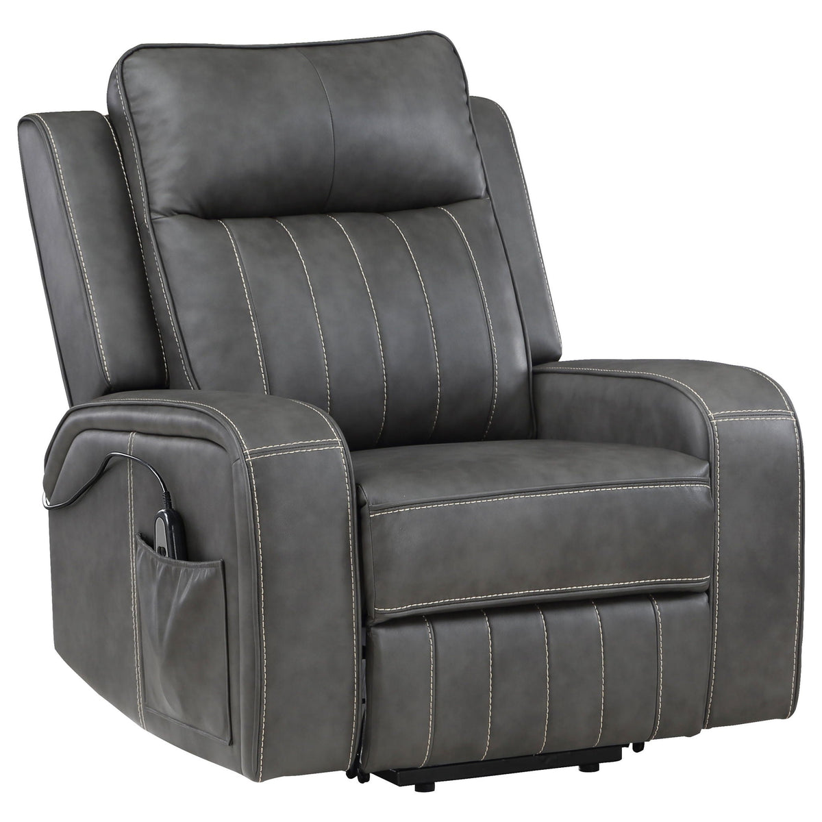 Mckinley - Upholstered Power Lift Recliner Chair With Remote Control - Gray