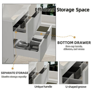 Modern Wall Mounted Floating Bathroom Vanity With Sink And Drawers