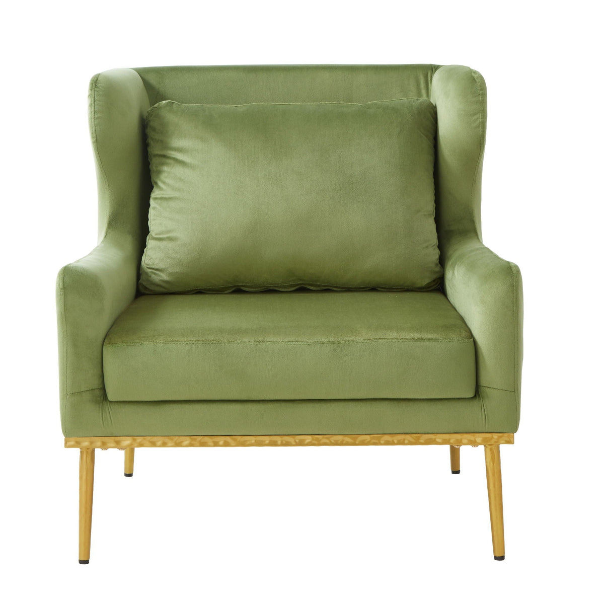 Elegant Curved Armrest Accent Armchair with Plush Foam Cushion - Green, Purple, Black, Beige