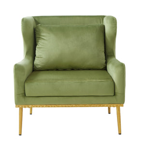 Elegant Curved Armrest Accent Armchair with Plush Foam Cushion - Green, Purple, Black, Beige