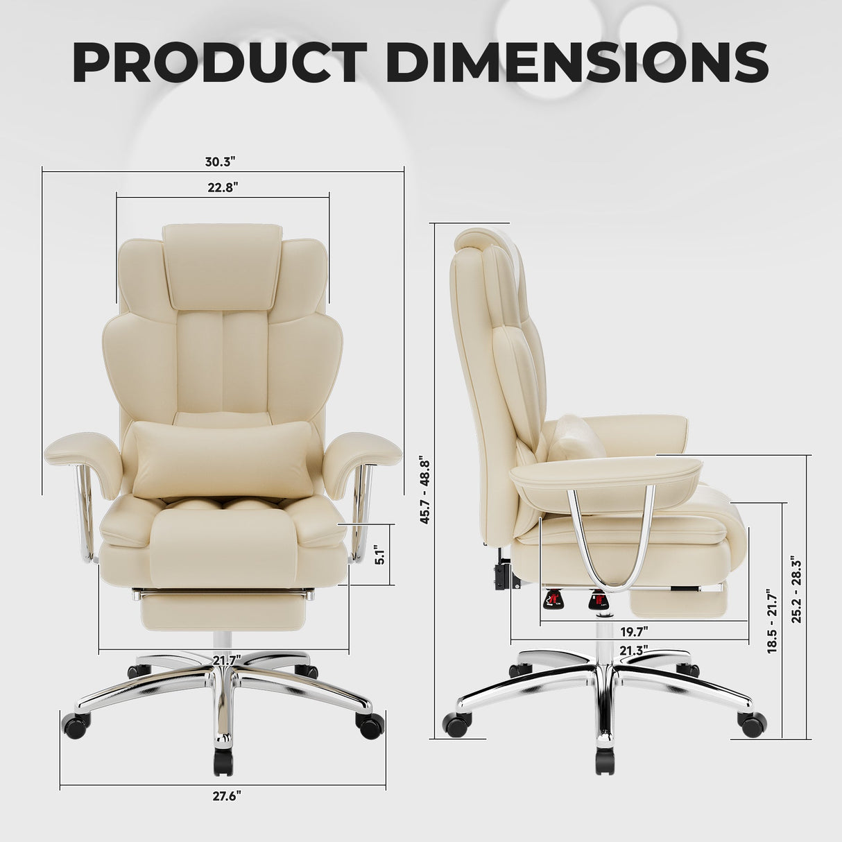 Big and Tall Executive Office Chair with Footrest
