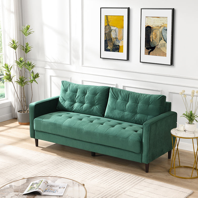 74'-High-Resilience-three-seater-Sofa,-Wooden-Frame-3-Seat-Sofa,-Comfy-,-Modern-Upholstered-Sofa,-Living-Room-Bedroom-Apartment-,Green-
