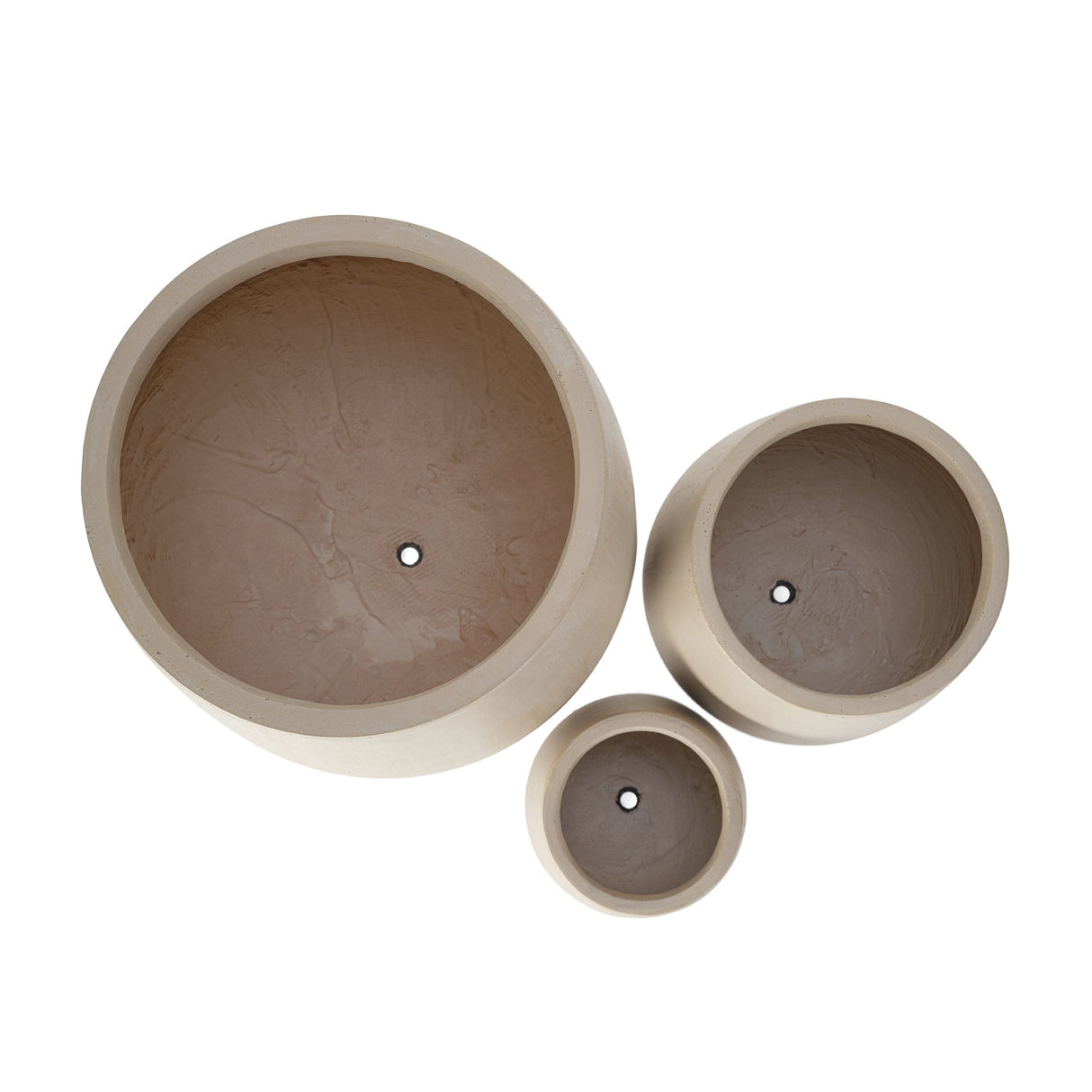 U_STYLE Lightweight Round MGO Outdoor Planter Set - 3 Sizes