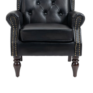 Modern Accent Armchair With Sturdy Wood Legs