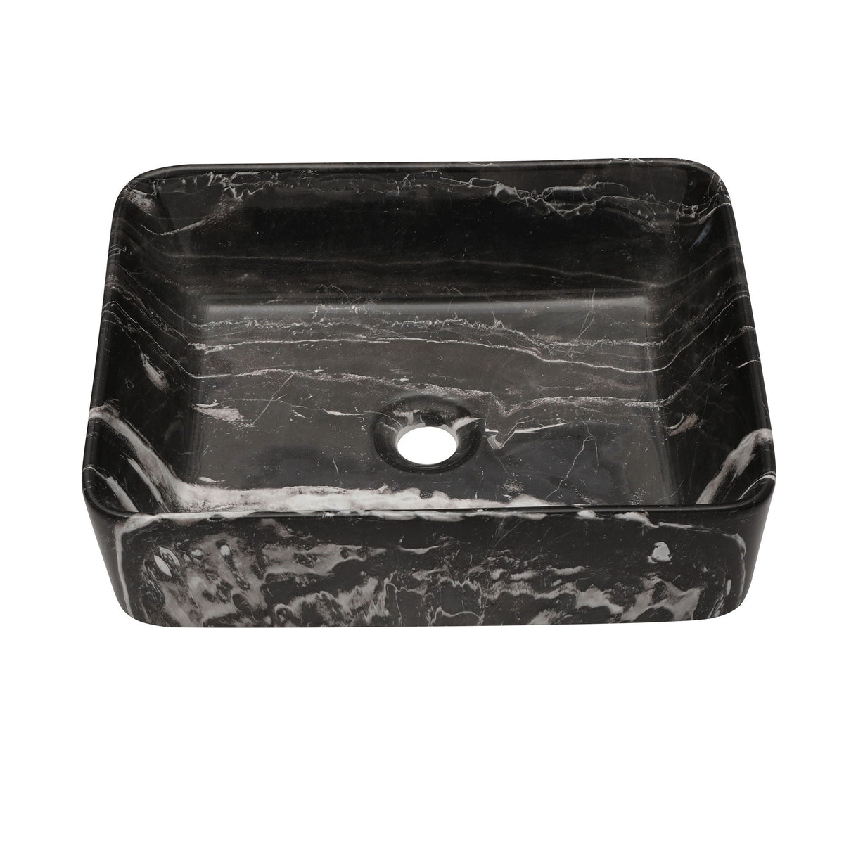 Rectangular Vessel Bathroom Sink - Black / Gray