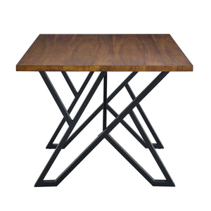 5 Pieces Modern Faux Leather And Metal Dining Set