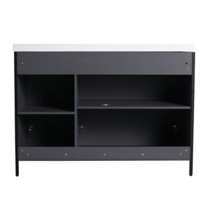 Modern Freestanding Bathroom Vanity With Resin Sink & Soft Close Cabinet Doors