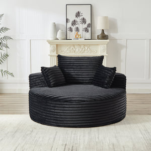 Fluffy Modern Sleeper Chair in Corduroy