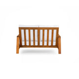 Acacia Wood Outdoor Sofa Set for 4 with Cushions and Coffee Table