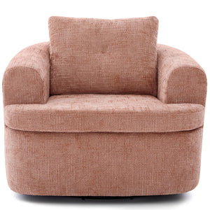 Modern Swivel Barrel Chair With Dual-Layer Cushion