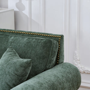 2 Seater Sofa With Rolled Arms, Tufted Upholstered Couch