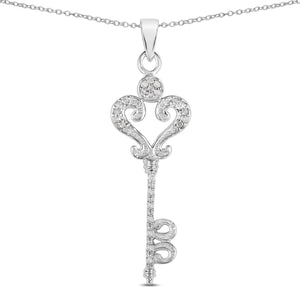0.10 Carat Genuine White Diamond .925 Sterling Silver Pendant