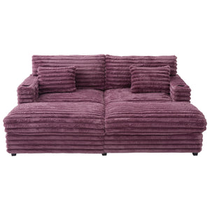 Oversized Double Chaise Lounge Sofa Bed With USB Ports And Cup Holders
