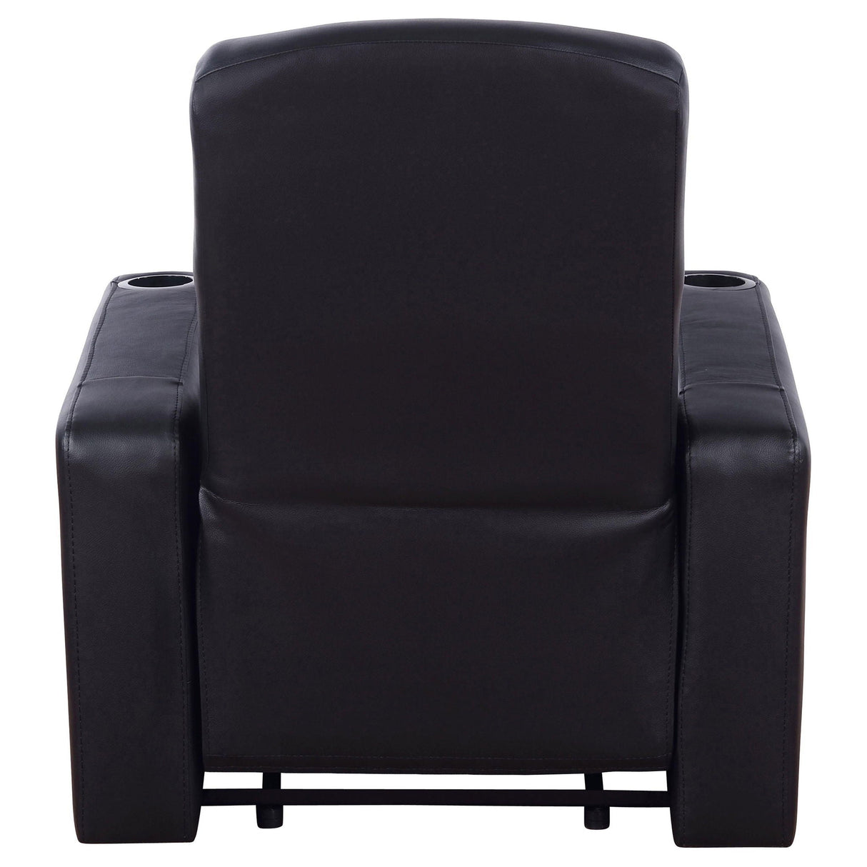 Upholstered Recliner With Cup Holder Comfort Lounge Chair - Black