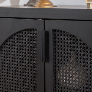 Black Accent Cabinet with 2 Doors - 29 Inch Narrow Credenza