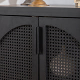 Black Accent Cabinet with 2 Doors 29 Inch Narrow Credenza