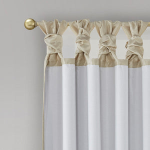 Twist Tab Total Blackout Window Curtain Panel with Thermal Technology - Champagne