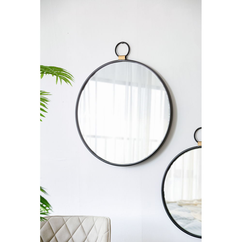 Wall Mirror With Frame, Contemporary Minimalist Accent Mirror For Living Room, Foyer, Entryway, Bedroom - Black