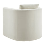 Sutton Light Grey Performance Fabric Swivel Barrel Chair